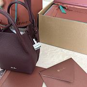 Bagsaaa Loro Piana Micro Bale Bag Burgundy - 13 x 13 x 16 cm - 3