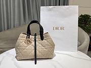 Bagsaaa Small Dior Toujours Bag Rope Beige and Black Macrocannage Calfskin - 23 x 14 x 12 cm - 1