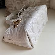 Bagsaaa Small Dior Toujours Bag White Macrocannage Calfskin - 23 x 14 x 12 cm - 4