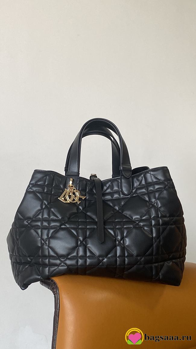 Bagsaaa Large Dior Toujours Bag Black Macrocannage Calfskin - 37 x 27 x 21 cm - 1