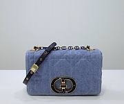 Bagsaaa Dior Caro Bag Blue - 25.5x15.5x8cm - 1