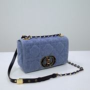 Bagsaaa Dior Caro Bag Blue - 25.5x15.5x8cm - 3