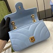 Bagsaaa Gucci GG Marmont Mini Shoulder Bag Blue 446744 - 22cm - 3