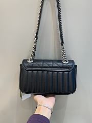 Bagsaaa Gucci GG Marmont Mini Shoulder Bag Black & Silver 446744 - 22cm - 4