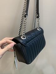 Bagsaaa Gucci GG Marmont Mini Shoulder Bag Black & Silver 446744 - 22cm - 2