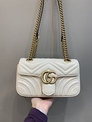 Bagsaaa Gucci GG Marmont Mini Shoulder Bag White 46744 - 22cm - 1