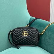 Bagsaaa Gucci GG Marmont Mini Shoulder Bag Black 448065 - 18cm - 1