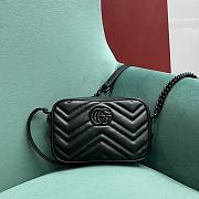 Bagsaaa Gucci GG Marmont Mini Shoulder Bag Full Black 448065 - 18cm - 1