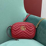 Bagsaaa Gucci GG Marmont Mini Shoulder Bag Red 448065 - 18cm - 1