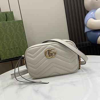 Bagsaaa Gucci GG Marmont Mini Shoulder Bag Light Gray 448065 - 18cm