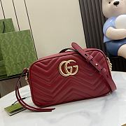 Bagsaaa Gucci GG Marmont Small Shoulder Bag 447632 Red - 24 x 13 x 7cm - 1