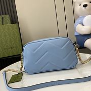 Bagsaaa Gucci GG Marmont Small Shoulder Bag 447632 Blue - 24 x 13 x 7cm - 3