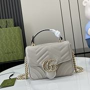 Bagsaaa Gucci GG Marmont Mini Top Handle Bag 811238 Light Gray - 17x13x6cm - 1