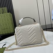 Bagsaaa Gucci GG Marmont Mini Top Handle Bag 811238 Light Gray - 17x13x6cm - 4