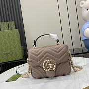 Bagsaaa Gucci GG Marmont Mini Top Handle Bag 811238 Beige - 17x13x6cm - 1