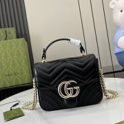 Bagsaaa Gucci GG Marmont Mini Top Handle Bag 811238 Black - 17x13x6cm - 1