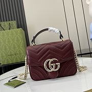 Bagsaaa Gucci GG Marmont Mini Top Handle Bag 811238 Red - 17x13x6cm - 1