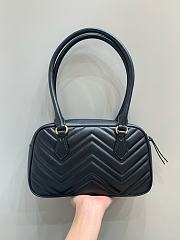 Bagsaaa Gucci GG Marmont Small Top Handle Bag 795199 Black - 25.5x15.5x6.5cm - 3