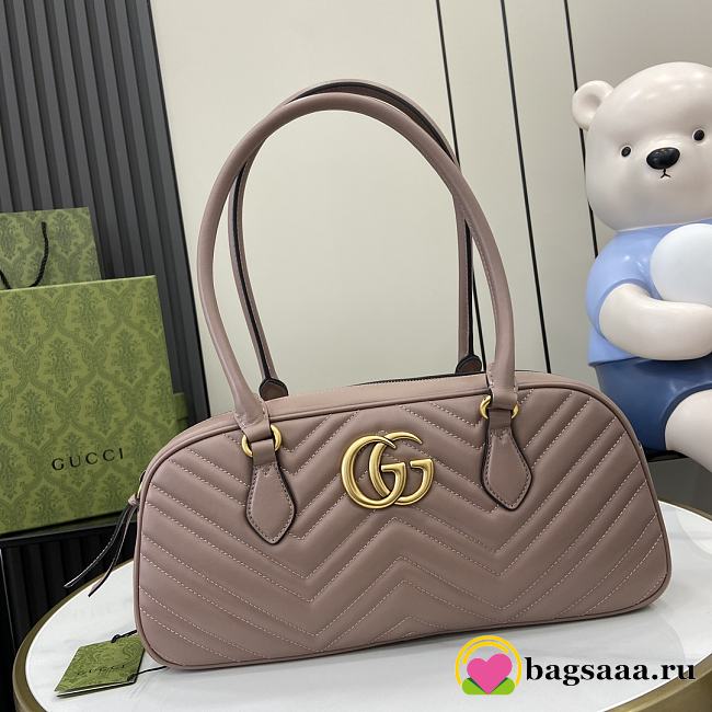 Bagsaaa Gucci Marmont Medium Top Handle Bag 795218 Dusty Pink - 35.5x16.5x7cm - 1