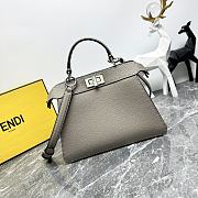 Bagsaaa Fendi Peekaboo ISeeU Gray Grained Leather - 27*9.5*21cm - 1