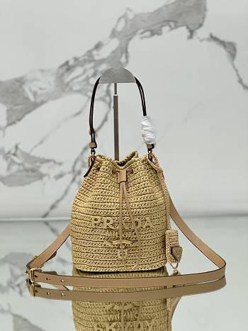 Bagsaaa Prada Crochet and leather mini-bucket bag - 19.5x15.5x10 cm