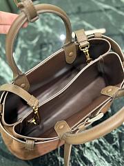 Bagsaaa Medium Prada Buckle suede bag with belt dark brown - 32Ｘ23Ｘ11CM - 2