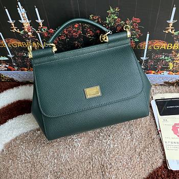 Bagsaaa Dolce&Gabbana Dark Green Sicily Handbag - 25x20X12cm