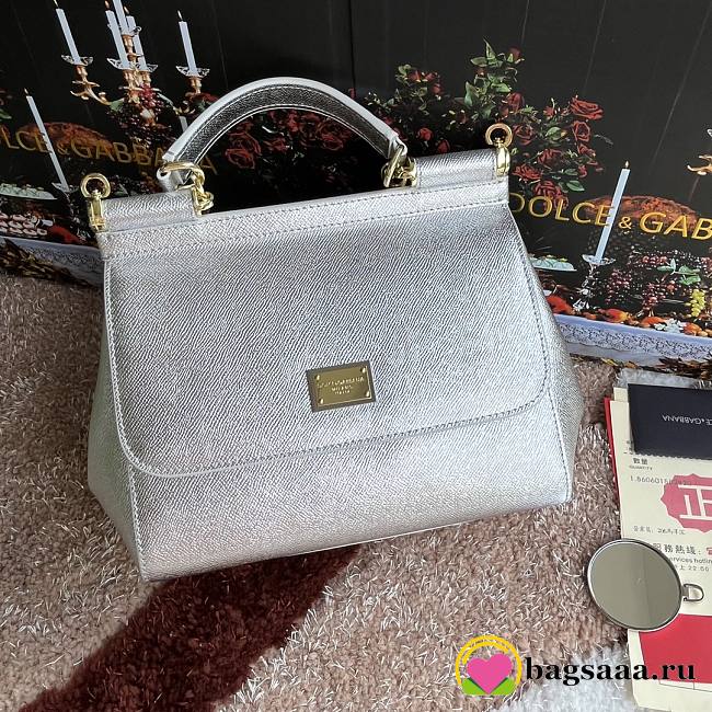 Bagsaaa Dolce&Gabbana Silver Sicily Handbag - 25x20X12cm - 1