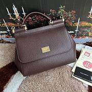 Bagsaaa Dolce&Gabbana Dark Brown Sicily Handbag - 25x20X12cm - 1