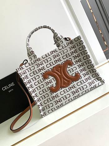 Bagsaaa Celine Small Cabas Thais Textile With Celine All-Over - 25.5 x 18.5 x 12 CM