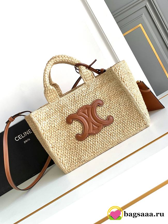 Bagsaaa Celine Small Cabas Thais In Raffia And Calfskin - 27 x 19 x 13 CM - 1