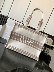 Bagsaaa Celine Large Cabas Thais In Striped Textile With Celine Jacquard Tan - 40 x 30 x 16 CM - 1