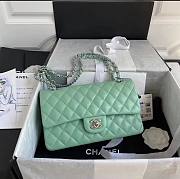 Bagsaaa Chanel Flap Bag Green Mint Lambskin & Silver Hardware - 23cm - 1