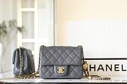 Bagsaaa Chanel Mini Gray Lambskin & Gold Adjustable Strap - 18x13x7 cm - 1