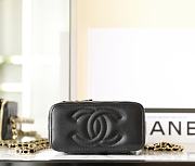 Bagsaaa Chanel Mini Vanity Top Handle Case Black Lambskin - 9.5x17x8 cm - 4