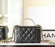 Bagsaaa Chanel Mini Vanity Top Handle Case Black Lambskin - 9.5x17x8 cm - 3