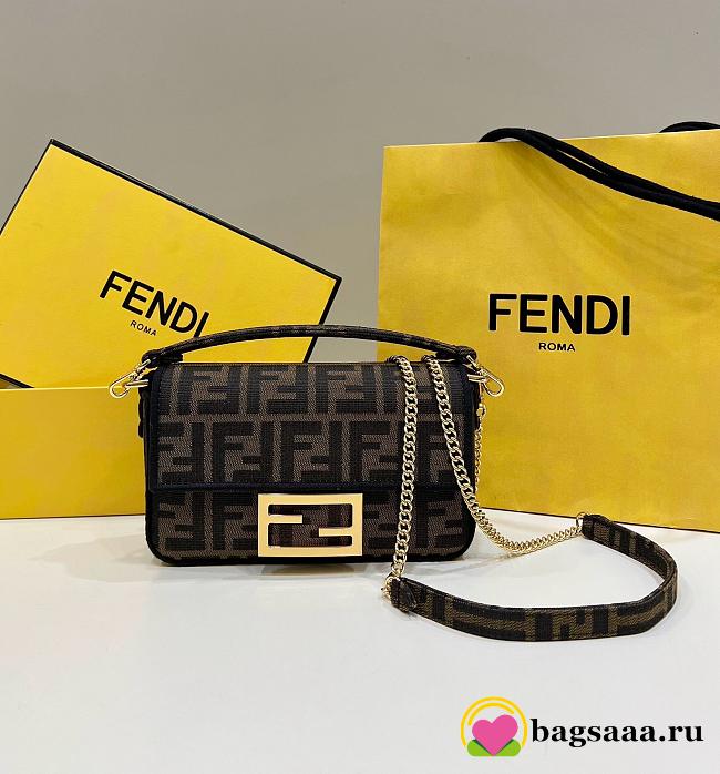 Bagsaaa Fendi Baguette Mini Brown FF - 20x13x5 cm - 1