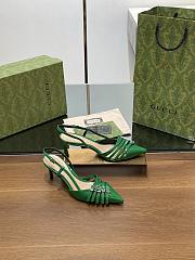 Bagsaaa Gucci Women's Slingback Pump Green 796016 - 3