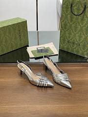 Bagsaaa Gucci Women's Slingback Pump Silver 796016 - 4