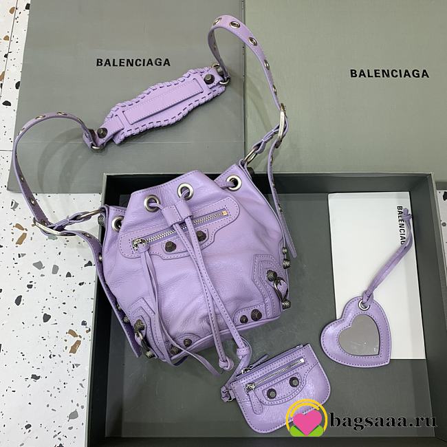 Bagsaaa Balenciaga Le Cagole XS Purple Leather - 15x20x18cm - 1