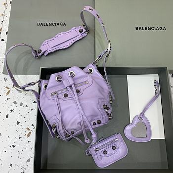 Bagsaaa Balenciaga Le Cagole XS Purple Leather - 15x20x18cm