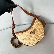 Bagsaaa Prada Wicker and leather Prada Arqué bag Natural - 22.5*18.5*6cm - 1