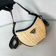 Bagsaaa Prada Wicker and leather Prada Arqué bag Black - 22.5*18.5*6cm - 1