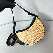 Bagsaaa Prada Wicker and leather Prada Arqué bag Black - 22.5*18.5*6cm - 3