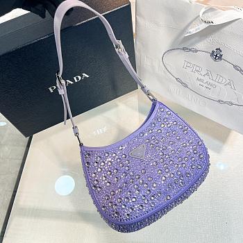 Bagsaaa Prada Cleo Crystal Purple - 22*18*4.5cm