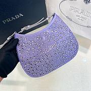 Bagsaaa Prada Cleo Crystal Purple - 22*18*4.5cm - 2