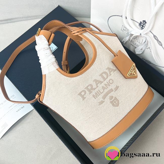 Bagsaaa Prada Linen blend and leather mini-buckle bag - 21*18*9cm - 1