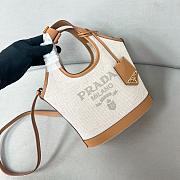 Bagsaaa Prada Linen blend and leather mini-buckle bag - 21*18*9cm - 3