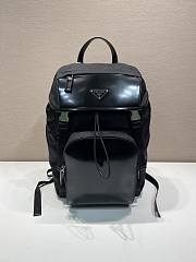 Bagsaaa Prada Re-Nylon And Leather Backpack Black - 27x45x7cm - 1