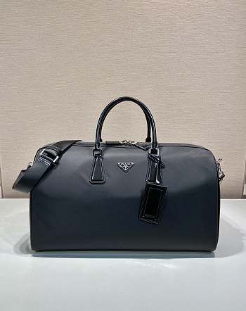 Bagsaaa Prada Saffiano Leather Travel Bag Black - 50x27.5x25cm